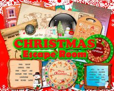 the christmas escape room is open for all to see it's contents and decorations