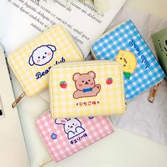 Cute Wallet Aesthetic, Aesthetic Wallet, Kawaii Wallet, Kawaii Purse, Cash Organizer, Korean Cartoon, Yellow Wallet, Cute Wallet, Kawaii Clothing