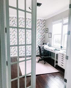 an open door leading to a home office