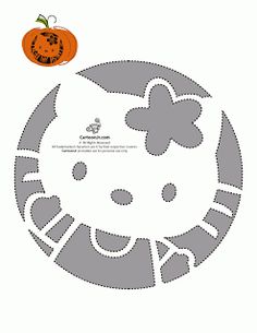 an image of a cut out of a hello kitty pumpkin