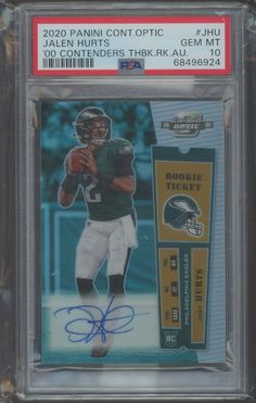 an autographed card from the 2009 panini cont - optic football team