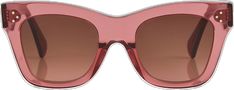 Square Frame Acetate Sunglasses For Summer, Trendy Acetate Sunglasses For Summer, Elegant Rectangular Cat Eye Sunglasses For Summer, Pink Square Frame Cat Eye Sunglasses With Mirrored Lenses, Pink Square-frame Cat Eye Sunglasses With Mirrored Lenses, Chic Pink Square Frame Cat Eye Sunglasses, Pink Square Frame Sunglasses For Beach, Pink Rectangular Sunglasses With Gradient Lenses, Pink Rectangular Sunglasses With Uv Protection