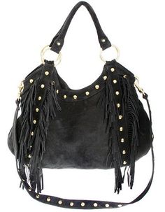 Joyce Tote – JJ Winters Studded Bag, Black Stud, Fringe Bags, Stockholm Fashion, Suede Fringe, Leather Hobo Bag, Leather Hobo, Brown Suede