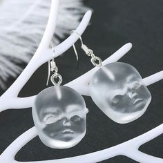 Hand Earrings, Handmade Angels, Metal Drop, Baby Earrings, Face Earrings, Ghost Faces, Angel Face, Baby Head, Creative Jewelry