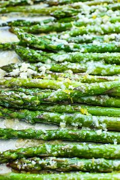 asparagus with parmesan cheese on top