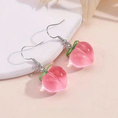 Item: 1 Pair Of Cute Kawaii Peach Earrings. Color: Pink/Green Material: Acrylic Length: 1.38" Brand: Yumibuni Condition:New This Item Will Ship Quickly From A Smoke-Free Environment. Kawaii Peach, Peach Earrings, Kawaii Earrings, Kids Accessories Jewelry, Girl Jewelry, Green Material, Pink Peach, Earrings Color, Cute Kawaii