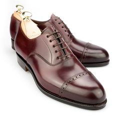 CAP TOE OXFORDS IN CORDOVAN BURGUNDY Men's Oxford Shoes, Oxford Shoes For Men, Cordovan Shoes, Gents Shoes, Exclusive Shoes, Ecco Shoes, Oxford Shoes Men, Mens Leather Boots, Leather Boot Shoes