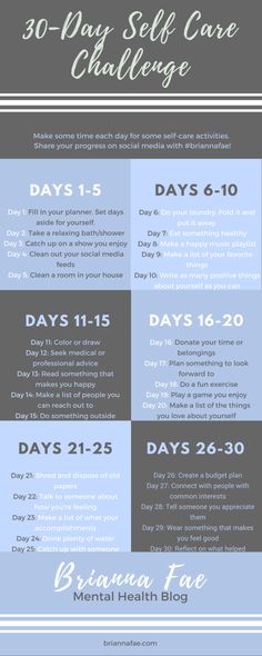 30-Day Self Care Challenge from Brianna Fae- Mental Health Blog.  Set aside some time each day to take care of yourself to improve your physical and emotional health. Self Care Challenge, Yoga Sequences, Health Blog, Healthy Mind, Bullet Journaling