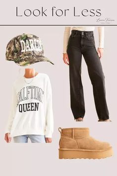 Casual western inspired outfit for fall! Featuring the best platform boots and a trucker hat! #LTKStyleTip #LTKFindsUnder100 #LTKMidsize Western Inspired Outfits, Uggs Outfit, Baseball Hat, Platform Boots