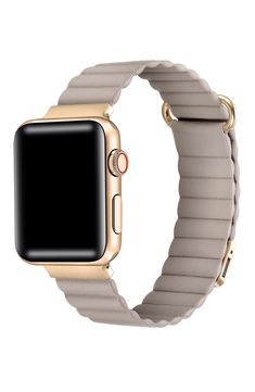 Bring understated refinement to your Apple Watch with this richly textured leather strap finished with gleaming rose-goldtone accents. Apple Watch not included 35mm Magnetic closure Leather/goldtone plate Imported Apple Watch Wristbands, Wristbands, Magnetic Closure, Watch Bands, Apple Watch, Leather Straps, Gold Tones, Nordstrom, Leather