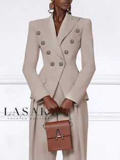 Lasaky - Urban Blazer with Classic Lapel Collar and Regular Fit Classy Modest Dresses, Plain Blazer, Jacket Outfit Women, Types Of Coats, Classy Dress Outfits, Fashionista Clothes, Spring Fashion Trends, Gowns Of Elegance, Type Of Pants