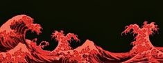 an image of the great wave in red and black