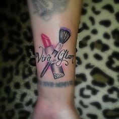 a woman's arm with a tattoo on it that says, virid glam