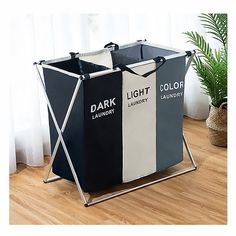 X-shape Collapsible Dirty Clothes Laundry Basket 2/3 section Foldable Organizer Laundry Hamper Sorter - Tania's Online Closet Dorm Laundry Hamper, Ikea Algot, Dorm Laundry, Large Laundry Hamper, Organize Life, Laundry Basket Storage, Large Laundry Basket, Collapsible Laundry Basket, Laundry Basket Organization