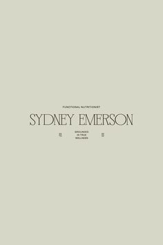 the sydney emersonon logo is shown in black on a gray background with white lettering