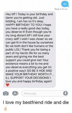 two texts that are being used to describe someone's birthday wishes and what they say