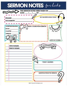 an image of a printable notebook with notes on the subject and other things to write