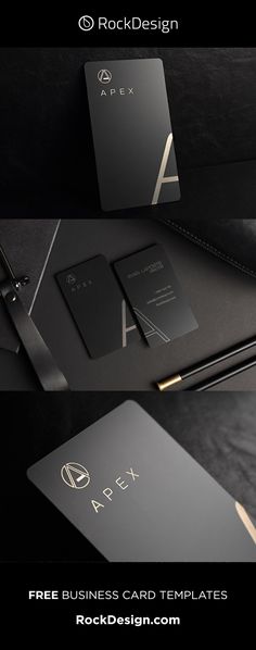 some black and gold business cards on top of each other with the name apexx