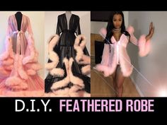 DIY Feathered Robe - YouTube Diy Burlesque, Feathered Robe, Bra Tutorial, Tulle Sewing, Diy Tulle Skirt, Sewing Hems, Fabulous Diy, Sewing Lingerie