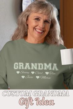 Custom Grandma Sweatshirt With Grandkids Names Personalized Minimalist Gift Grandma Sweatshirt New Grandma Gift Idea Granny Custom Sweater - Etsy Grandma Sweaters, New Grandma Gift, Grandma Sweatshirt, Custom Sweaters, New Grandma, Minimalist Gifts, Grandma Gift, Holiday Deals, Grandma Gifts