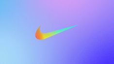 the nike logo is shown against a blue sky