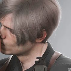 a man with grey hair and glasses kissing a woman's face