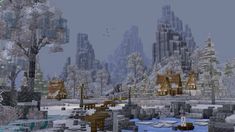 Minecraft Custom Mountain, Ice Village Minecraft, Snow Base Minecraft, Minecraft Snowy Builds, Minecraft Landscaping Ideas, Minecraft Snow Builds, Minecraft Terrain, Minecraft Staircase