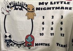 Nightmare Before Christmas Milestone Blanket - Etsy Nightmare Before Christmas Baby Announcement, Goth Pregnancy Announcement, Infant Accessories