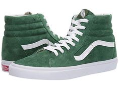 Vans SK8-Hi™ | Zappos.com Suede Lace-up Skate Shoes For Skateboarding, Classic Suede Sneakers For Skateboarding, Casual Suede Skate Shoes With Gum Sole, Casual Suede Skate Shoes With Rubber Sole, Green Suede Skate Shoes For Streetwear, Classic High-top Suede Skate Shoes, Classic Suede Skate Shoes For Skateboarding, Casual Mid-top Skate Shoes With Gum Sole, Classic Suede Skate Shoes