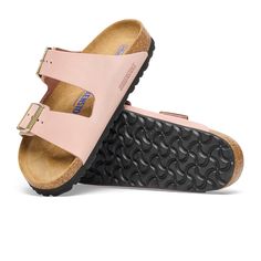 An icon of timeless design and legendary comfort, the Arizona sandal has been defining style since 1973. Nubuck leather lends a velvety feel to the classic, two-strap look. Featuring an additional foam layer for cushioning, its soft footbed offers extra comfort plus go-all-day support. Cushioned soft footbed creates custom support with wear Nubuck leather upper Suede footbed lining helps keep you comfortable EVA sole is flexible and lightweight Two adjustable straps with metal pin buckles Made i Oxford Pumps, Footbed Sandals, Shoe Insoles, Kids Sandals, Eva Sole, Birkenstock Arizona, Nubuck Leather, Sandal Women, Bottom Clothes