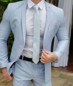 Men's Light Blue Two Piece Suit, Men's Suit for Wedding, Engagement, Prom, Groom wear and Groomsmen Suit, Bespoke suit for men, Best Gift. This is a Two Piece Suit crafted from high quality fabric and imported materials. Our products are handcrafted by experienced tailors who make sure the that the stitching is precise, lining is proper and the overall product is sturdy enough to not go out of shape for more than a few years. Also all our products have extra margins in their length, sleeves, sid Light Blue Suit, Blue Two Piece, Bespoke Suit, Groomsmen Suits, Fashion Suits For Men, Groom Wear, Custom Suit, Suit Style, Wedding Suits Men