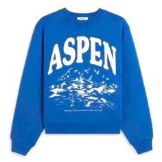 Madhappy Aspen Exclusive Fleece Crewneck In Blue Size Medium New With Tags Blue Logo Print Sweatshirt For Spring, Blue Logo Print Sweater For Fall, Fall Blue Sweater With Logo Print, Beverly Hills Housewives, Kyle Richards, Womens Hoodies, Blue Crewneck, Blue Sweatshirt, Sweaters Crewneck