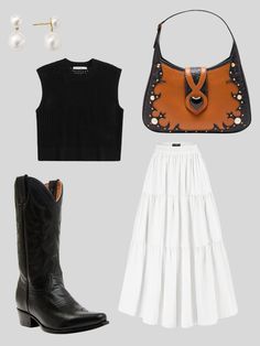 Western Purse Outfit Cowgirl Winter Outfits, Cowgirl Baddie, Nashville Outfit Ideas, Purse Outfit, Look Boho Chic, Southern Outfits, Nashville Outfits, Western Style Outfits