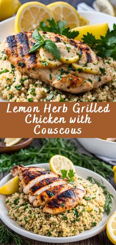 lemon herb grilled chicken with couscous