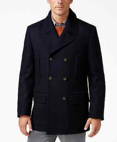 Top Rated $395 Lauren Ralph Lauren Men Wool Blend Double-Breasted Luke Pea coat Navy, Mens Coats Jackets Men's Coats & Jackets, Pea Coat, Top Seller, Ralph Lauren Men, Jacket Style, Top Rated, Lauren Ralph Lauren, Mens Coats, Vest Jacket