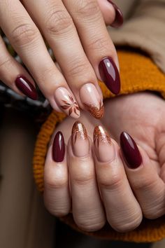 Autumn Nail Designs, November Nail Designs, Classy Almond Nails, Cozy Fall Vibes, Fall Nail Ideas, Simple Fall Nails, Stunning Nails, Autumn Nail, November Nails