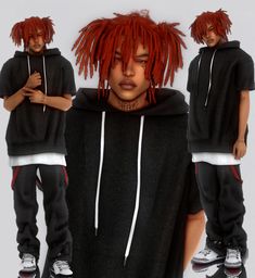 an image of a man with red dreadlocks standing in front of the camera