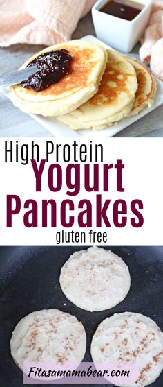 high protein yogurt pancakes are an easy and healthy breakfast