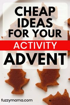 the words cheap ideas for your activity advertise on a white plate with leaves