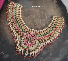 Exclusive bridal collection  just like Gold Best quality Diamond finish hand made necklace studded with precious stones kundans and Beeds suitable for weddings and occasions!  jewellery is done with awesome workmanship and beautiful finishing  jewellery for you ‼️ open video must if any damages to report Gold Meenakari Temple Necklace For Designer Wear, Diwali Designer Zari Work Necklace, Diwali Designer Necklaces With Zari Work, Gold Chandbali Bridal Necklace, Traditional Gold Necklaces For Designer Wear, Gold Chandbali Bridal Necklace For Designer Wear, Kundan Temple Necklace For Designer Wear, Designer Kundan Temple Necklace, Gold Kundan Necklace With Zari Work For Designer Wear