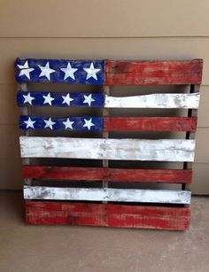 an american flag made out of old pallets