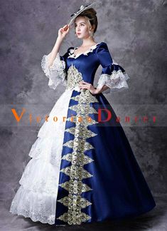 Blue Medieval Rococo Belle Princess Marie Antoinette Dress Renaissance Reenactment Theater Costume     Condition: Brand New   Color: amp;nbsp; As Picture   Material: Satins And Lace   Silhouette: Ball Gown   Sleeve Length: Full Sleeve   Dresses Length:Floor-Length   Neckline: Square-Collar   Decoration: Lace   Style: Vintage     Includes: Dress      amp;nbsp; Victorian Dress Costume, Marie Antoinette Dress, Victorian Dress Gown, Masquerade Party Dresses, Rococo Baroque, Victorian Era Dresses, Costume Masquerade, Era Victoria, Belle Princess