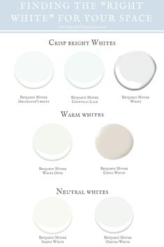 the different shades of white paint