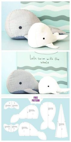 the instructions for how to make a whale pillow