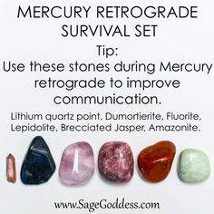 Mercury Retrograde Survival Kit! Use these stones to improve communication during Mercury Retrograde. #BlameitonMercury Crystals For Mercury Retrograde, Stay Grounded, Mercury Retrograde, Improve Communication, Energy Crystals