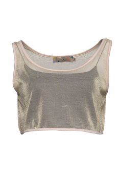 Summer Evening Cropped Crop Top, Metallic Cropped Top For Club, Trendy Metallic Top For Evening, Trendy Metallic Tops For Evening, Shimmer Stretch Tops For Night Out, Chic Metallic Tops With Shine Detail, Metallic Cropped Top For Night Out, Chic Metallic Shine Tops, Gold Club Top For Spring