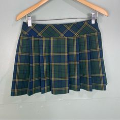 The Button Is Missing For It To Be Attached, But Has A Replacement On The Material Tag. Easy Fix. No Other Flaws Polyester, Viscose & Elastane Green Plaid Mini Skirt, Aritzia Skirt, Green Pleated Skirt, Plaid Pleated Mini Skirt, Plaid Pleated Skirt, Plaid Mini Skirt, Green Skirt, Pleated Mini Skirt, Green Plaid