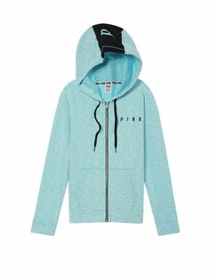 Victoria's Secret Pink Hoodie Full Zip Sweatshirt with Graphic Hood Aqua Blue Marl New with tag Description Soft, slim, and super cute full-zip hoodie from Victoria's Secret PINK Features hooded graphics Slim fit with drawstring hood and pockets Imported Cotton / Polyester Blend SORRY, WE DO NOT SHIP INTERNATIONAL !!! Payment must be made within 3 days after Auction end     Thank you Shipping Information US Shipping only : Shipping will be made by USPS First Class or Priority Mail, whichever is Blue Hoodie With Double-lined Hood For Loungewear, Blue Sweatshirt With Double-lined Hood For Loungewear, Blue Hoodie With Adjustable Hood For Loungewear, Blue Sweats With Drawstring Hood For Fall, Blue Fall Sweats With Drawstring Hood, Blue Hooded Sweats With Drawstring Hood, Victoria's Secret Sporty Long Sleeve Hoodie, Winter Blue Sweats With Drawstring Hood, Trendy Blue Winter Sweats