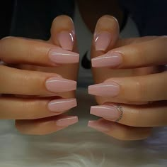 Acrylic Nails Nude, Natural Acrylic Nails, Neutral Nails, Coffin Nails Designs, Fire Nails, Dream Nails