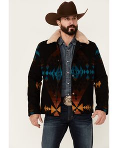 Pendleton Men's Diamond Peak All-Over Print Silverton Storm-Flap Wool Coat, Multi Pendleton Mens, Zip Code Gifts, Get Directions, Wool Coat, Colorful Fashion, Denim Jacket, Print Patterns, Wool